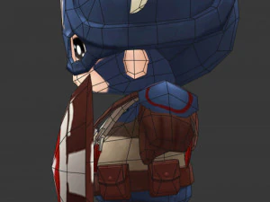 Captain America 1 Hand-Painted Low-Poly 3D Game Assets 3D Model