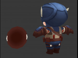 Captain America 1 Hand-Painted Low-Poly 3D Game Assets 3D 모델