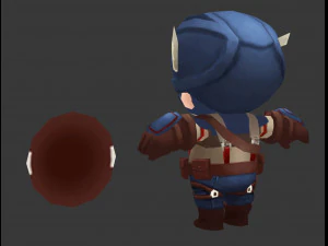 Captain America 1 Hand-Painted Low-Poly 3D Game Assets 3D Model