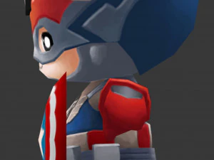 Captain America 2 Hand-Painted Low-Poly 3D Game Assets 3D Model