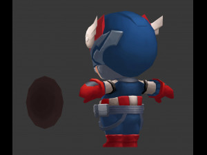 Captain America 2 Hand-Painted Low-Poly 3D Game Assets 3D 모델