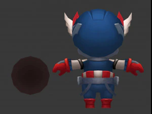 Captain America 2 Hand-Painted Low-Poly 3D Game Assets 3D Model