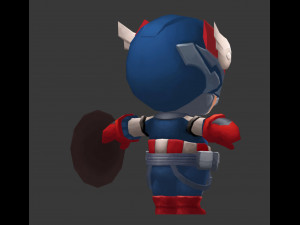 Captain America 2 Hand-Painted Low-Poly 3D Game Assets 3D 모델