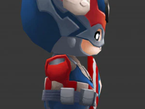 Captain America 2 Hand-Painted Low-Poly 3D Game Assets 3D Model