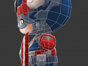 Captain America 2 Hand-Painted Low-Poly 3D Game Assets 3D Model
