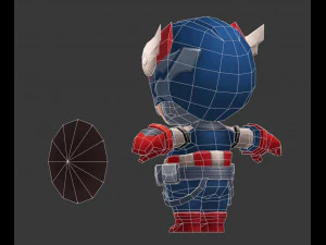 Captain America 2 Hand-Painted Low-Poly 3D Game Assets 3D Model