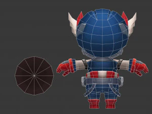 Captain America 2 Hand-Painted Low-Poly 3D Game Assets 3D Model