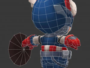 Captain America 2 Hand-Painted Low-Poly 3D Game Assets 3D Model