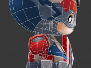 Captain America 2 Hand-Painted Low-Poly 3D Game Assets 3D Model