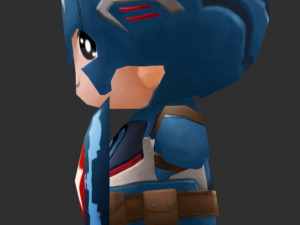 Captain America 3 Hand-Painted Low-Poly 3D Game Assets 3D 모델