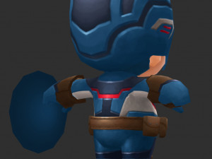 Captain America 3 Hand-Painted Low-Poly 3D Game Assets 3D 모델
