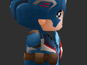 Captain America 3 Hand-Painted Low-Poly 3D Game Assets 3D Model