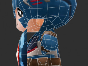 Captain America 3 Hand-Painted Low-Poly 3D Game Assets 3D 모델