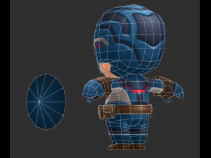 Captain America 3 Hand-Painted Low-Poly 3D Game Assets 3D 모델