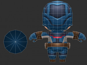 Captain America 3 Hand-Painted Low-Poly 3D Game Assets 3D 모델