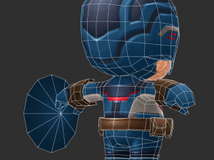 Captain America 3 Hand-Painted Low-Poly 3D Game Assets 3D 모델