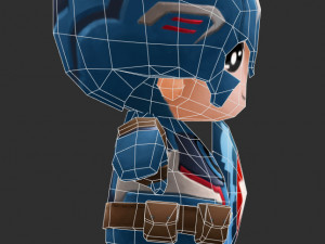Captain America 3 Hand-Painted Low-Poly 3D Game Assets 3D 모델