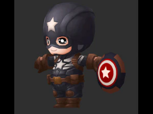 Captain America 4 Hand-Painted Low-Poly 3D Game Assets 3D Model