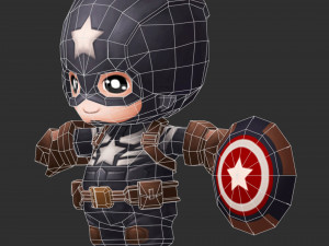 Captain America 4 Hand-Painted Low-Poly 3D Game Assets 3D मॉडल