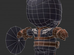 Captain America 4 Hand-Painted Low-Poly 3D Game Assets 3D मॉडल