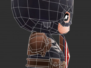 Captain America 4 Hand-Painted Low-Poly 3D Game Assets 3D मॉडल
