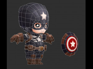 Captain America 4 Hand-Painted Low-Poly 3D Game Assets 3D मॉडल