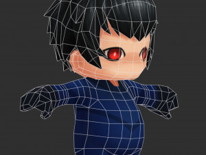 Fire Man 1 Hand-Painted Low-Poly 3D Game Assets 3D 模型