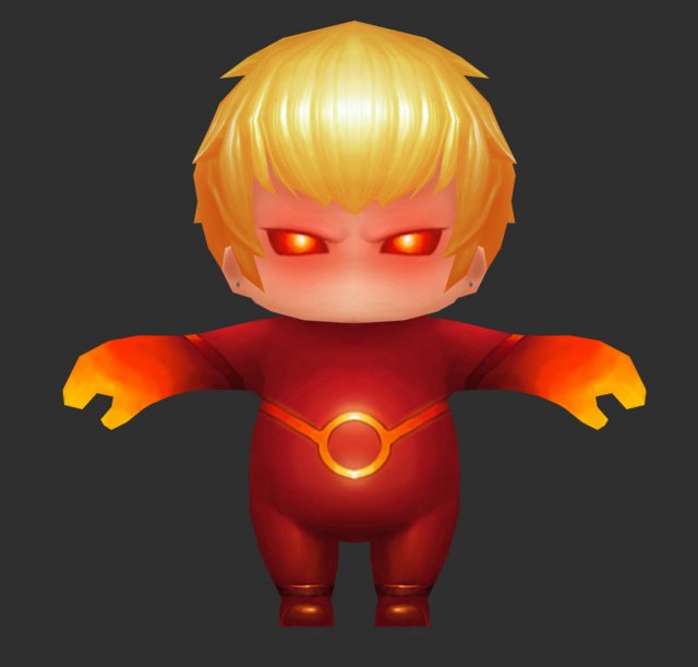 Fire Man 2 Hand-Painted Low-Poly 3D Game Assets 3D-Modell .c4d .max .obj .3ds .fbx .stl .blend 