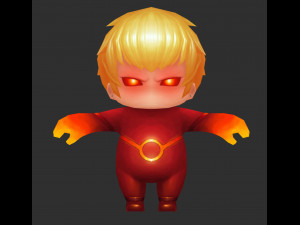 Fire Man 2 Hand-Painted Low-Poly 3D Game Assets 3D Model