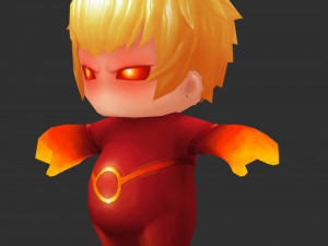 Fire Man 2 Hand-Painted Low-Poly 3D Game Assets 3D-Modell
