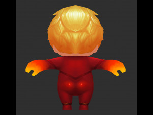 Fire Man 2 Hand-Painted Low-Poly 3D Game Assets 3D-Modell