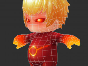 Fire Man 2 Hand-Painted Low-Poly 3D Game Assets 3D-Modell
