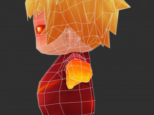 Fire Man 2 Hand-Painted Low-Poly 3D Game Assets 3D-Modell