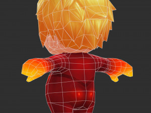Fire Man 2 Hand-Painted Low-Poly 3D Game Assets 3D-Modell