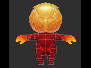 Fire Man 2 Hand-Painted Low-Poly 3D Game Assets 3D-Modell