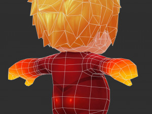 Fire Man 2 Hand-Painted Low-Poly 3D Game Assets 3D-Modell