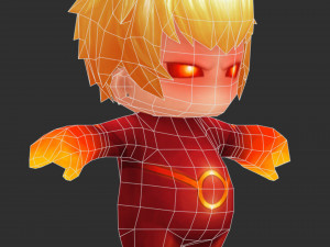 Fire Man 2 Hand-Painted Low-Poly 3D Game Assets 3D-Modell