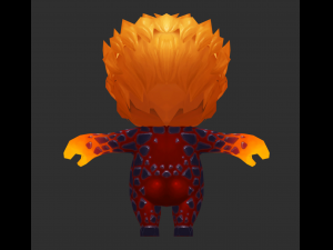 Fire Man 3 Hand-Painted Low-Poly 3D Game Assets 3D 모델