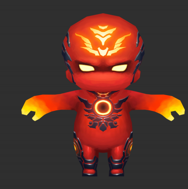 Fire Man 4 Hand-Painted Low-Poly 3D Game Assets 3D Model .c4d .max .obj .3ds .fbx .stl .blend 