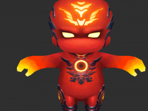 Fire Man 4 Hand-Painted Low-Poly 3D Game Assets 3D Model
