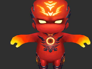 Fire Man 4 Низькополігональні 3D-ігри, розписані вручну 3D Модель