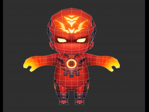 Fire Man 4 Hand-Painted Low-Poly 3D Game Assets 3D Model