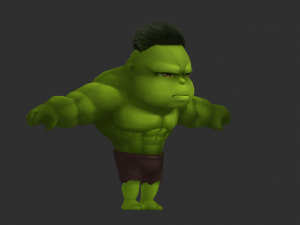 Hulk 1 Hand-Painted Low-Poly 3D Game Assets Model 3D