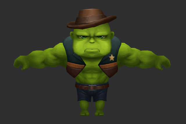 Hulk 2 Hand-Painted Low-Poly 3D Game Assets Model 3D .c4d .max .obj .3ds .fbx .stl .blend 