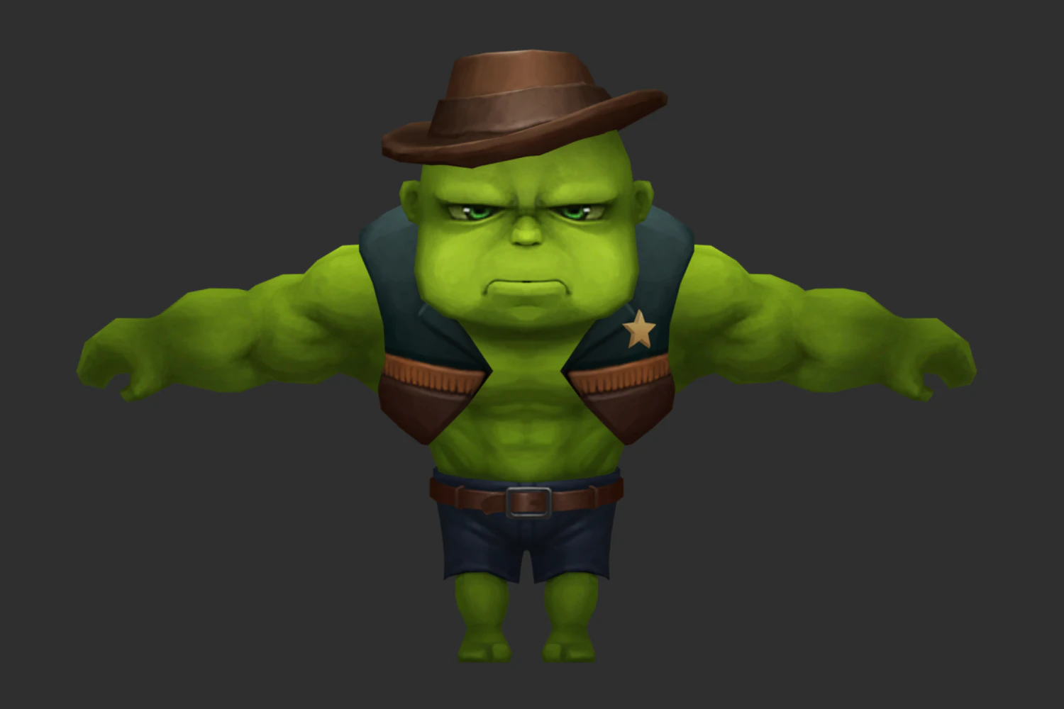 Hulk 2 Hand-Painted Low-Poly 3D Game Assets 3D Model .c4d .max .obj .3ds .fbx .stl .blend