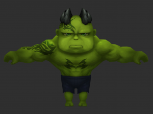 Hulk 3 Hand-Painted Low-Poly 3D Game Assets 3D Model
