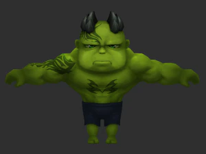 Hulk 3 Risorse di gioco 3D low-poly dipinte a mano Modello 3D
