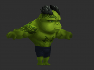 Hulk 3 Hand-Painted Low-Poly 3D Game Assets 3D Model