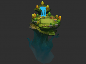 Waterfall Map Hand-Painted Game Assets 3D 模型