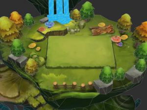 Waterfall Map Hand-Painted Game Assets 3D 模型